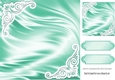 Pretty satin and ornate corners in turq card front 8x8