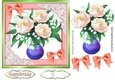 Pretty peach peonies in a vase with bows 7x7