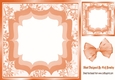 Pretty leaf and ornate frame with peach organza bow 8x8