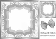 Pretty leaf and ornate frame with silver organza bow 8x8