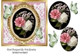 Pretty rose arrangement with butterflies and oval pyramids 7x7