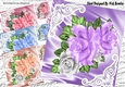 4 Pretty satin and ornate corners with roses 8x8 card fronts mini kit