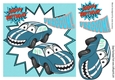 Toony smile turq car 8x8
