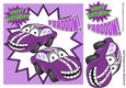 Toony smile purple car 8x8