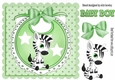 Baby Boys Green Bib with cute zebra and bow with stars