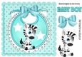 Baby Boys Turq Bib with cute zebra and bow with stars