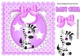 Baby Girls Lilac Bib with cute zebra and bow with stars