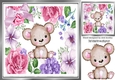 Cute little water colour koala Bear in floral frame 8x8