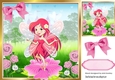 Pretty faerie with pink flowers 8x8