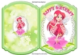 Pretty faerie on lace with pink flowers bracket card
