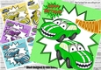 4 Toony smile cars card fronts 8x8 mini kit (set 2)