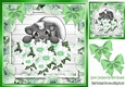 Cute Skunk with flowers and green polkadot bows 8x8