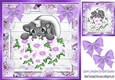 Cute Skunk with flowers and purple polkadot bows 8x8