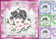 4 Cute Skunks with flowers polkadot bows card fronts 8x8 mini kit