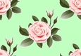 Pretty pink roses backing paper (large Green)