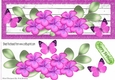 Pretty cerise flowers with butterflies DL Card