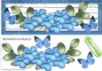 Pretty blue flowers with butterflies DL Card