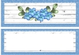 Pretty blue flowers with butterflies DL Card, card front/ insert
