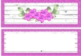 Pretty cerise flowers with butterflies DL Card, card front/ insert