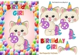 Cute kittys birthday aged (six) A5