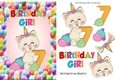 Cute kittys birthday aged (seven) A5