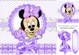 Cute baby minnie mouse with purple frills & bows 8x8