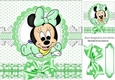Cute baby minnie mouse with green frills & bows 8x8