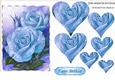 Blue roses with hearts