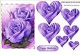purple roses with hearts