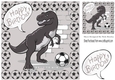 A dino footballer , born to win! 8x8 (grey)