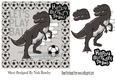 A dino footballer 7x7 (grey)
