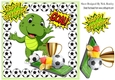 Crocodile footie player with gold cup 8x8