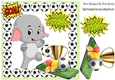 Elephant footie player with gold cup 8x8
