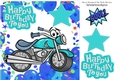 Lovely turq toony motorbike in balloon frame 8x8