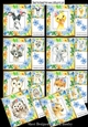  8 water colour animals with tropical flowers card fronts 8x8 bumper kit
