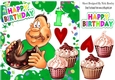 I Love Cakes! Party time in green balloon frame 8x8