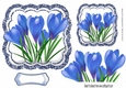 Pretty spring blue crocus toppers with glitter frame