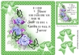 Beautiful spring flowers with butterflies and green bows 8x8