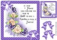 Beautiful spring flowers with butterflies and purple bows 8x8
