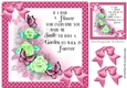 Beautiful spring flowers with butterflies and pink bows 8x8