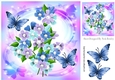 pretty shades of flowers & butterflies in pretty purple 8x8 frame