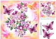 pretty shades of flowers & butterflies in pretty peach 8x8 frame