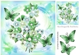 pretty shades of flowers & butterflies in pretty turq 8x8 frame