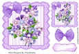 Pretty spring flowers in 7x7 frame with purple bows