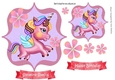 Cute little unicorn with flowers toppers (five) red
