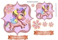 Cute little unicorn with flowers toppers (six) brown