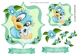 Cute little birds mothers love with flowers toppers ( three)