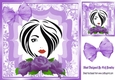Pretty modern lady with lilac roses and bow 8x8