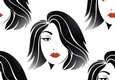 Lovely modern girl black/red backing paper (big) two