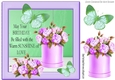 pretty lilac roses roses and gren butterflies 8x8